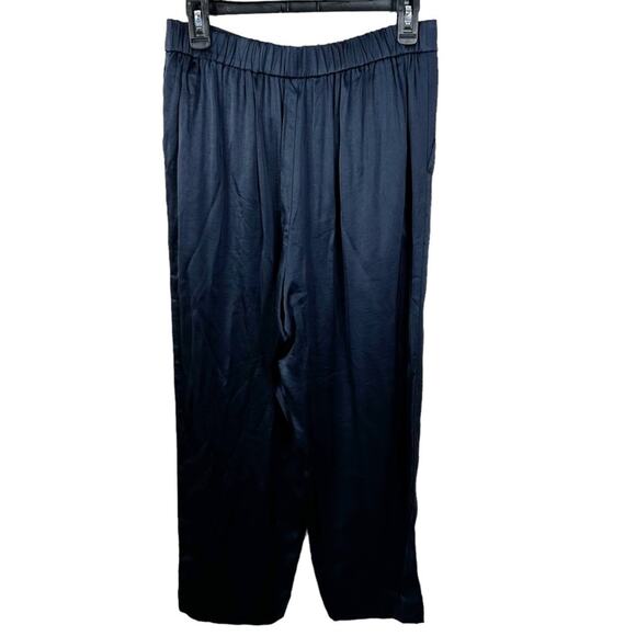 NEW Madewell Drapey Tapered Pleat Satin Blue Relaxed Fit Pants Women's Medium - Picture 3 of 11
